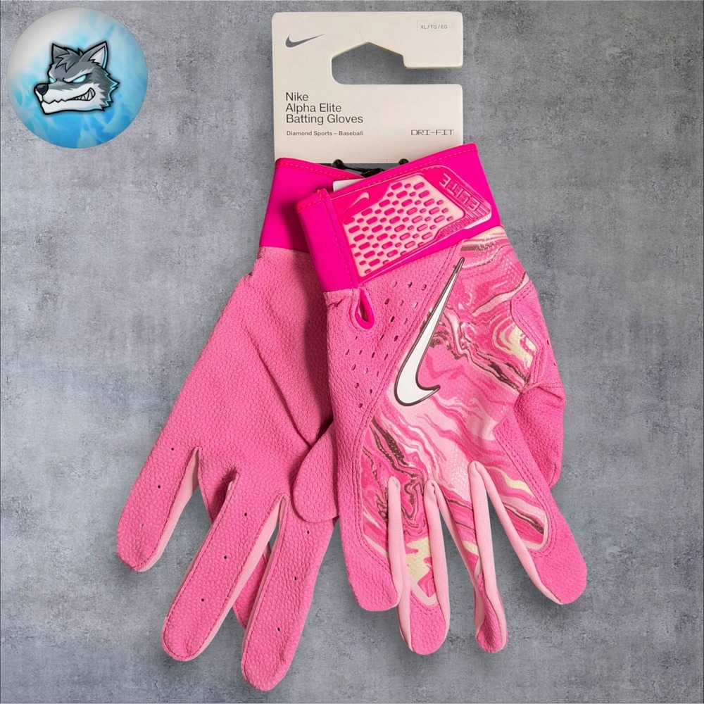 Nike Alpha Elite Baseball Batting Gloves Mother's Day PE Team Issued Men XL Pink